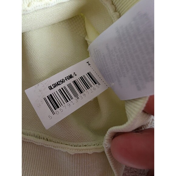 Gymshark Flex Cycling Shorts Yellow Small Logo High Waisted GL SH4250 Activewear - Picture 7 of 10